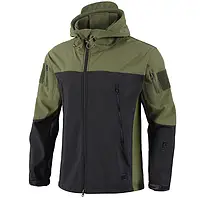 Куртка софтшел Gman Оливково-чорна Soft Shell на флісі M