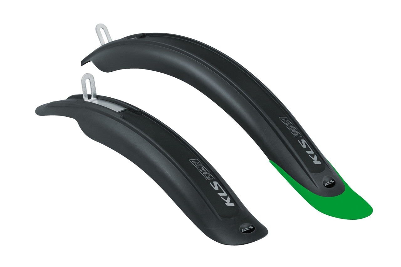 Крила на велосипед щиток болотники KLS FOGGY 16-20" переднє + заднє black-green, фото 1