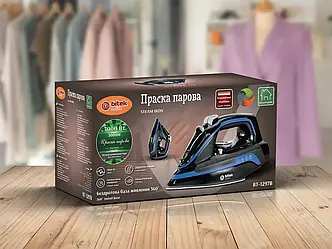Праска парова з керамічною підошвою 3000Вт база 360 BITEK BT-1297B 6шт 6509