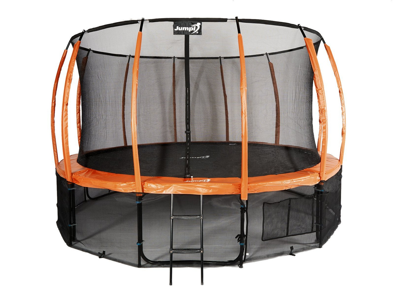 Батут Jumpi 435 см 14 FT Maxy Comfort Plus помаранчевий із внутрішньою сіткою