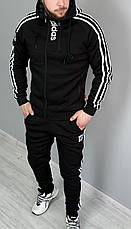Спортивний костюм Adidas Адідас чорний спорт костюм зі смужками, фото 3