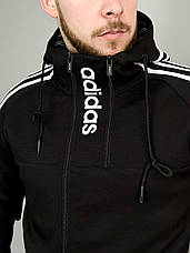 Спортивний костюм Adidas Адідас чорний спорт костюм зі смужками, фото 4