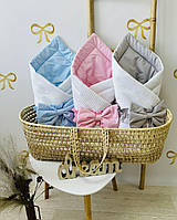 Конверт одеяло на выписку, демисезонный,весенний ,хлопок+ пике