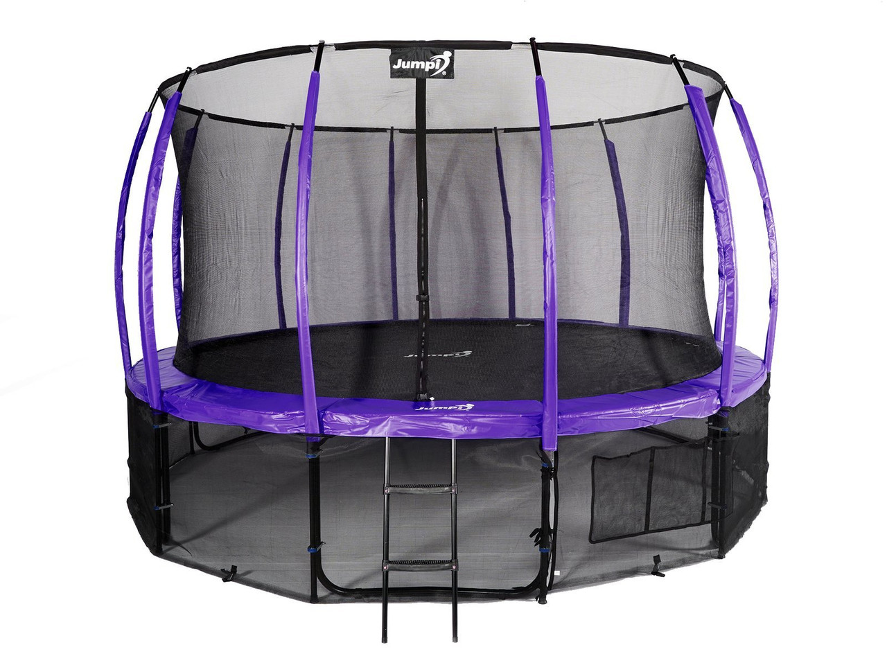 Універсальний батут Jumpi 435 см 14 ft Maxy Comfort Plus фіолетовий із внутрішньою сіткою