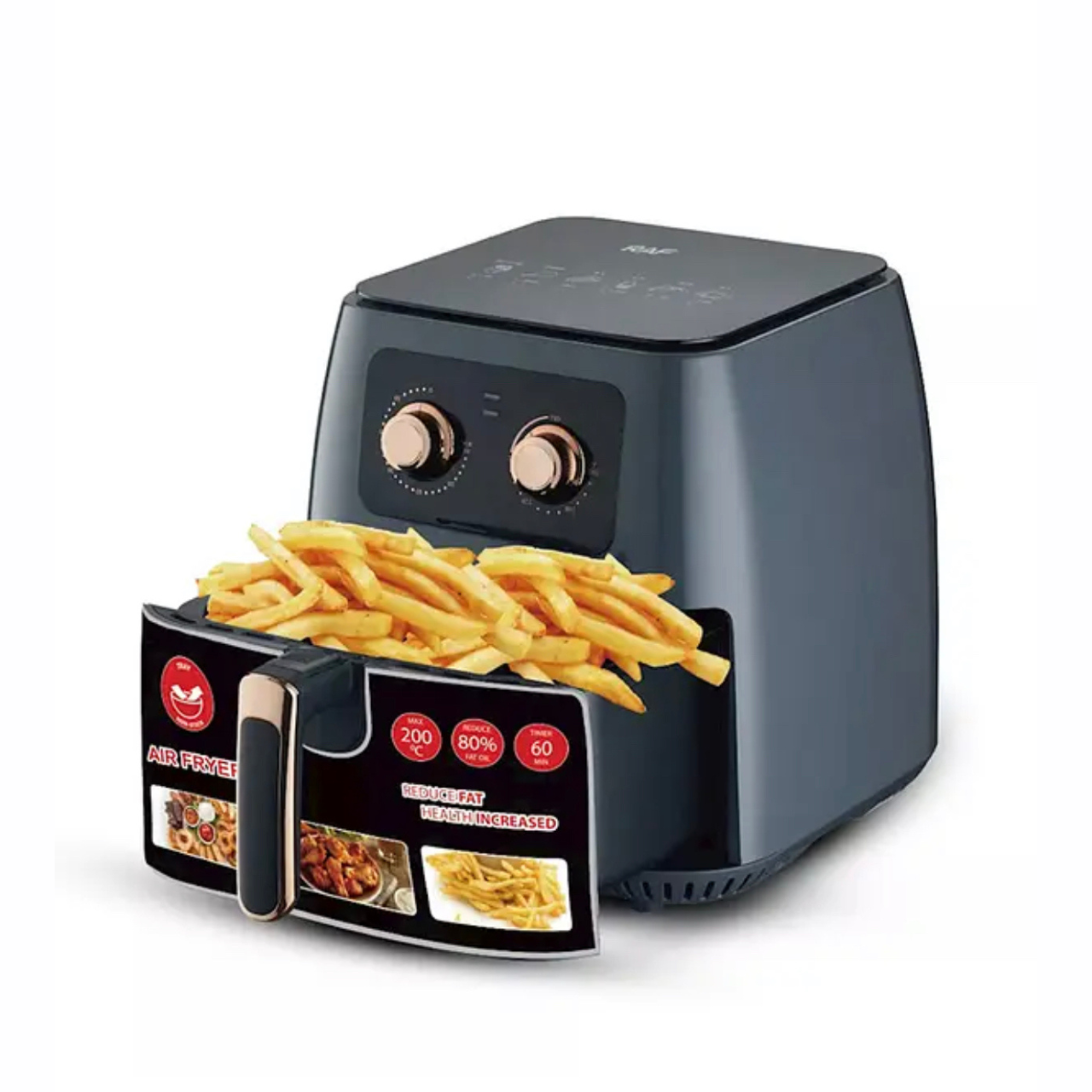 Повітряна Фритюрниця для приготування без олії 8 л на 1700 Вт Air Fryer RAF 5294, Фритюр для кухні