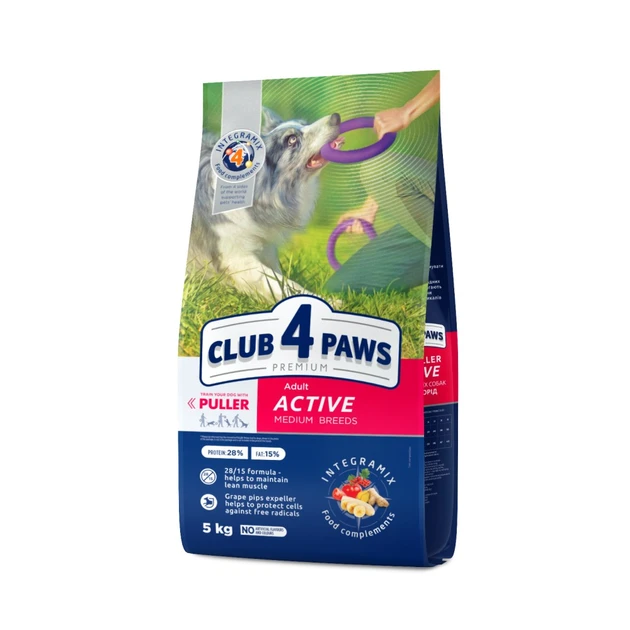 Club 4 Paws Adult Active Medium Breeds Клуб 4 лапи сухий корм для активних собак середніх порід, 5 кг