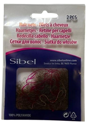 Сітка невидимка для волосся дрібна комірка з гумкою Sibel Nylon Hair Net Fine
