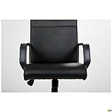 Крісло офісне Фаворит Пластик на механізм гойдання екошкіра чорна, ТМ Амф, фото 6