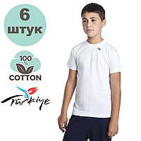 6 білих дитячих футболок, 100% бавовна, Туреччина Ezgi