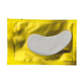 Патчі під очі для нарощування та ламінування вій безворсові гідрогелеві жовта упаковка, 1 пара