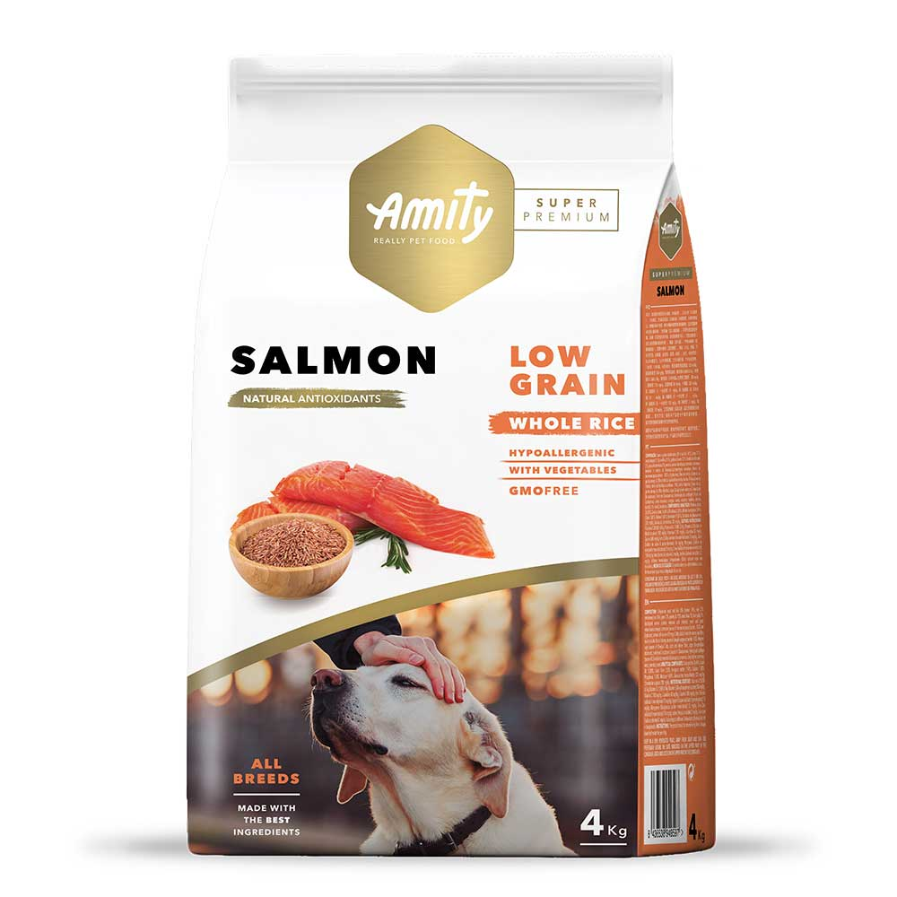 Сухий корм для дорослих собак з лососем AMITY Super Premium Salmon 4 кг