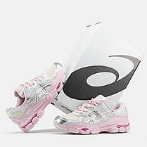 Кросівки Asics Gel Nyc Silver Pink Асікс Гель Нук срібло рожеві шкіра текстиль демісезон, фото 3