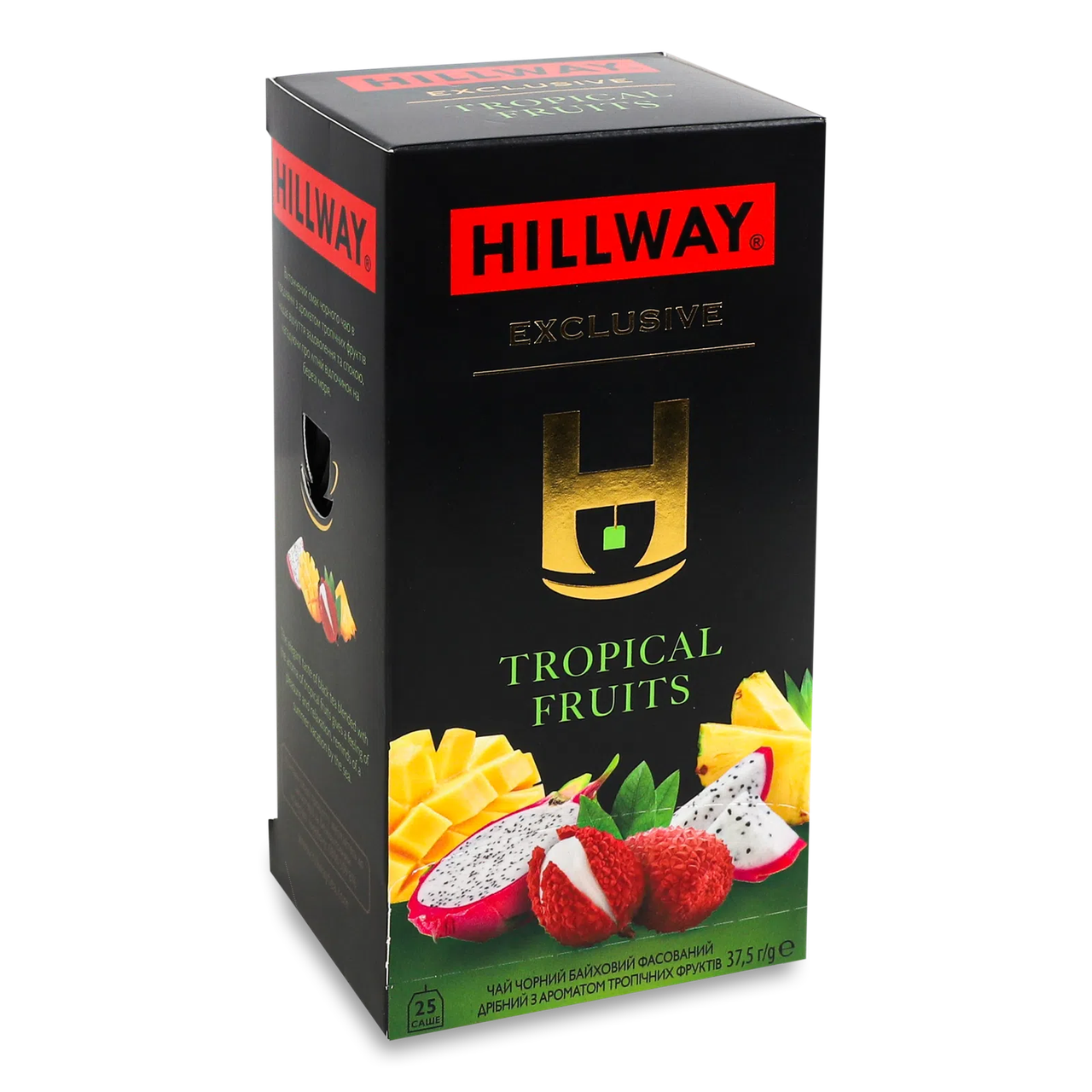 Чай чорний фруктовий Hillway Exclusive Tropical fruits 25 пакетів