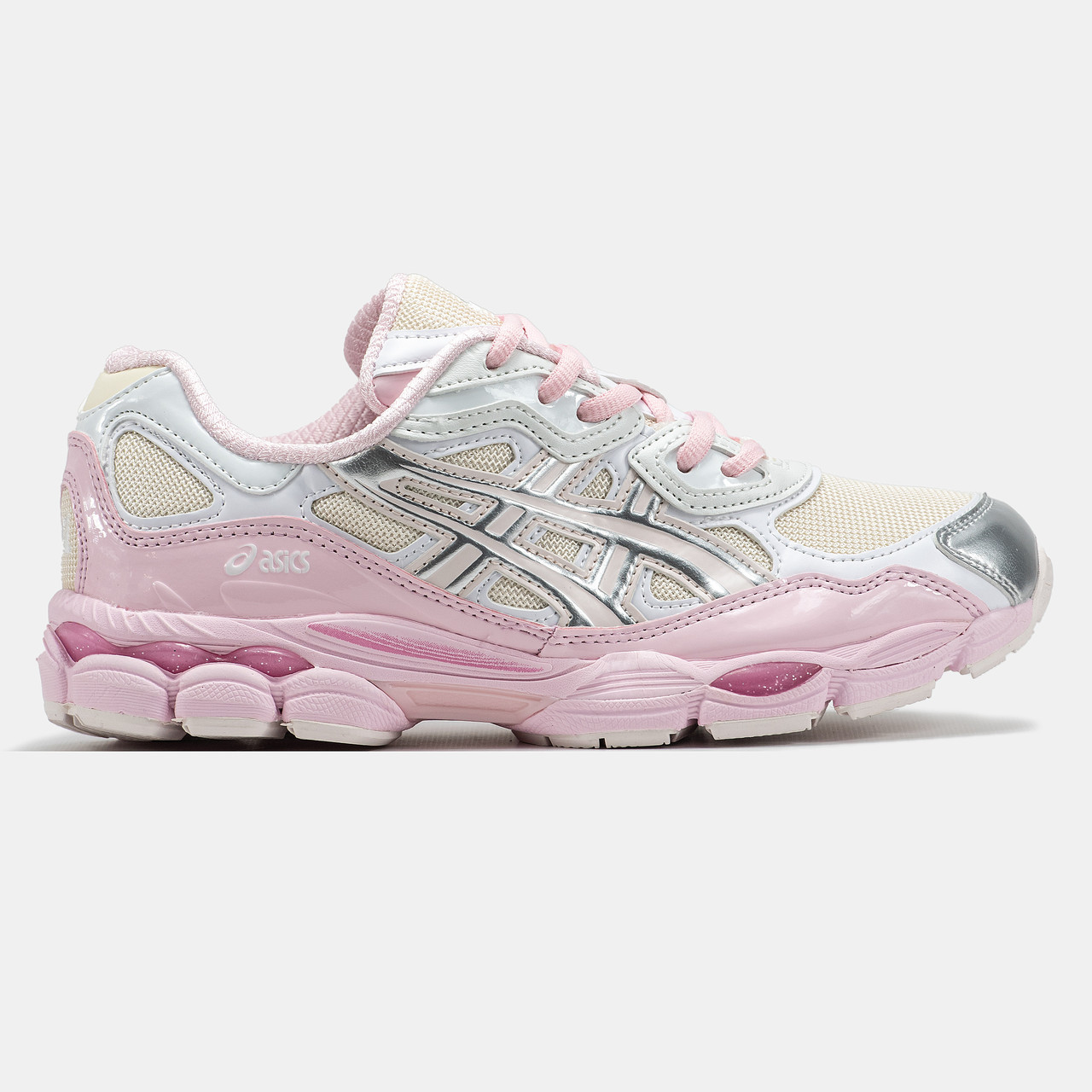 Кросівки Asics Gel Nyc Silver Pink Асікс Гель Нук срібло рожеві шкіра текстиль демісезон