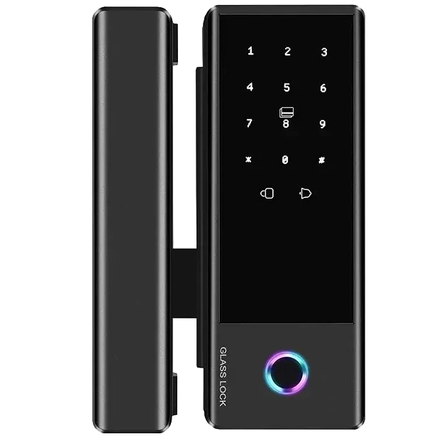 SEVEN LOCK SL-7776BF black Розумний біометричний замок на скляні двері, фото 1