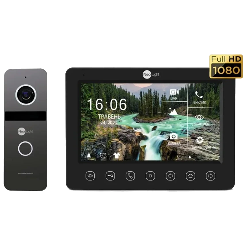 Neolight NeoKIT FHD Pro B/GRAPHITE (KAPPA + HD + SOLO FHD) Комплект відеодомофону, фото 1