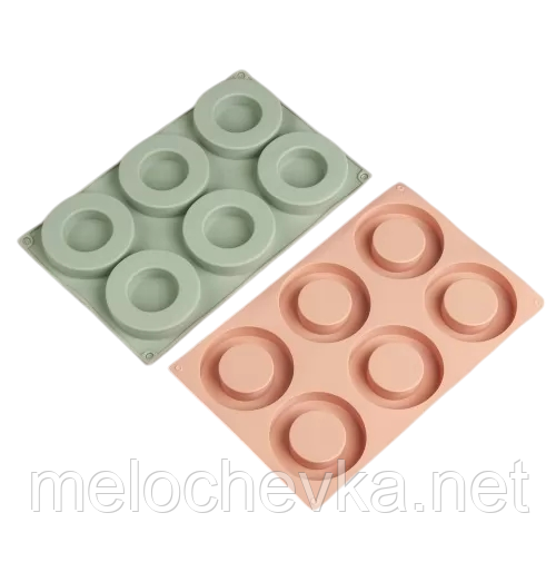 Форма силіконова бублик 6 штучок 8.5-5 см