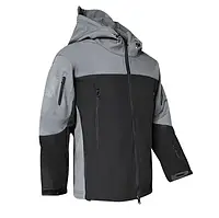 Куртка софтшел Gman Чорна з сірим Soft Shell на флісі M