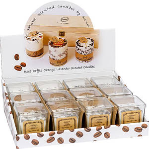 Ароматична свічка Coffee у скляній склянці 7*7*7,5 см (KF005-4)