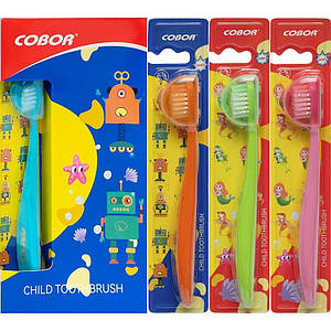Зубні щітки дитячі Cobor 16 см із захисним ковпачком (Е-821)