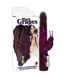 Вібратор - кролик з ротацією Black Grapes