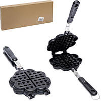 Вафельниця Сердечка з антипригарним покриттям на газ (ZD-F002)