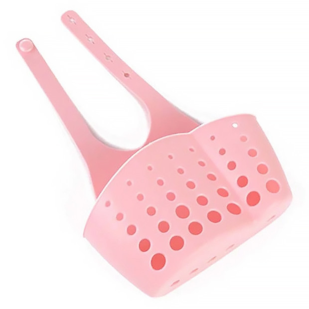 Кошик органайзер для кухонних губок та приладдя підвісний Ango харчовий силікон рожева, фото 1
