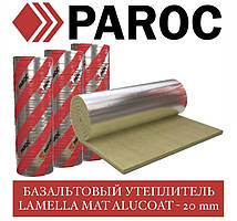 PAROC Hvac Lamella Mat AluCoat 1000х10000х20 мм (35 кг/м3)