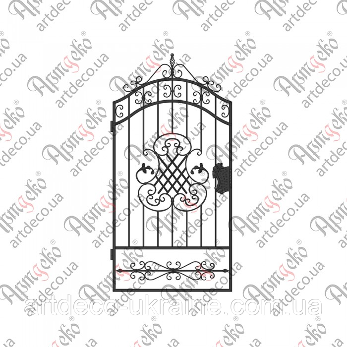 Хвіртка кована .(КД-06) 2180х1090  КОМПЛЕКТ ЕЛЕМЕНТІВ, фото 1