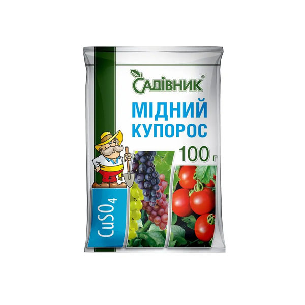 Засіб захисту дерева Мідний купрос 100 г. "Садовник" Оригінал; 1/50, фото 1
