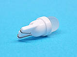 Світлодіодна лампа T10 W2,1x9,5d 12V 1 SMD Osram WHITE матова напівкругла лінза, фото 2