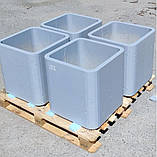 Бетонний вазон серія "М'який квадрат та прямокутник" для квітів та дерев, для вулиці, саду, дачі та тераси, фото 4