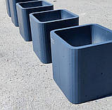 Вазон бетонний "М'який квадрат та прямокутник" для квітів та дерев, для вулиці, саду, дачі та тераси, фото 4