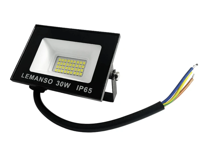 Прожектор світлодіодний LED SMD 30W 6500K IP65 1800LM чорний "Нептун" Lemanso LMP103-30