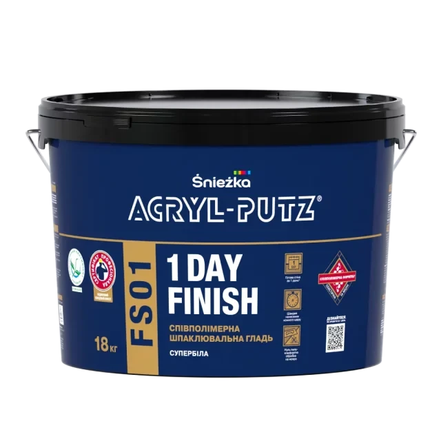 Шпатлівка готова співполімерна ACRYL-PUTZ FS01 1 DAY FINISH 18кг