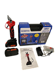 Акумуляторний секатор KIMIYO CH 23-372 червоний (2АКБ, 48В(18V) , 4AH), АКБ секатор