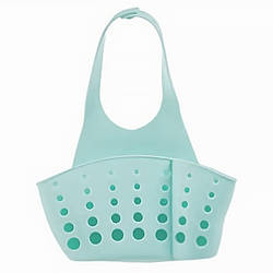 Кошик органайзер для кухонних губок та приладдя підвісний Ango харчовий силікон блакитна