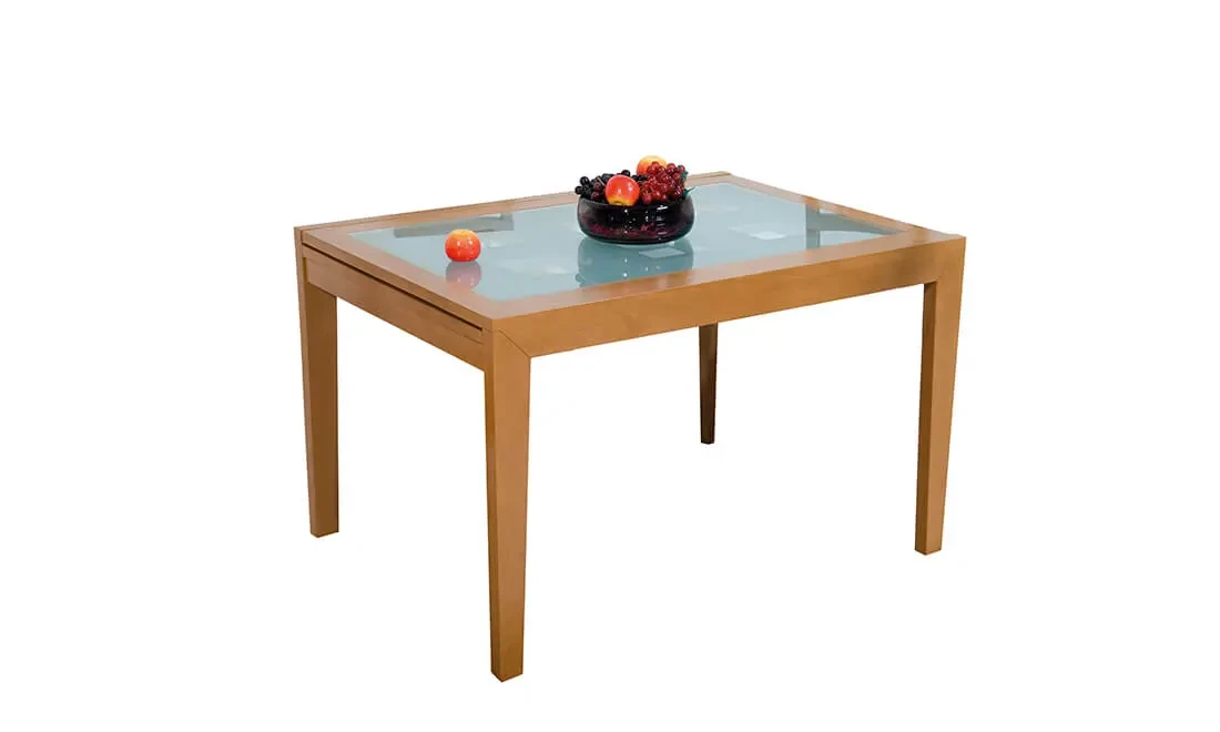 Стіл Бостон обідній розкладний скло 1200/2400x900x760 дуб світлий, фото 1