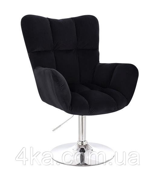 Перукарське крісло HR650N, велюр, чорне, фото 1