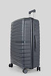 Велика пластикова валіза Tourist P800-1-GR темно-сіра, фото 3