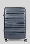Велика пластикова валіза Tourist P800-1-GR темно-сіра, фото 2