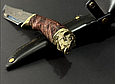 Подарунковий мисливський ніж з гравіюванням "Буйвол" в піхвах з натуральної шкіри ручна робота, фото 3