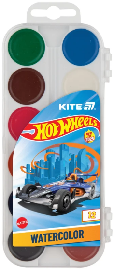 Акварель 12 кольор. "Kite" "Hot Wheels" №HW25-061(12)