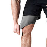 Компресійні шорти для RDX MMA T16 2-в-1 BLACK/GREY-S, фото 5