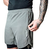 Компресійні шорти для RDX MMA T16 2-в-1 GREY/BLACK-S, фото 3