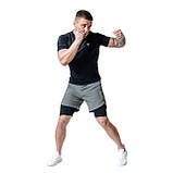 Компресійні шорти для RDX MMA T16 2-в-1 GREY/BLACK-S, фото 7