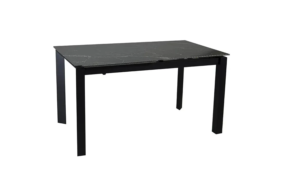 Стіл Ларс обідній розкладний 1200/1700x800x750 чорний мат чорні ноги, фото 1