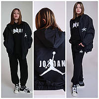 Спортивный костюм тройка на девочку куртка кофта и штаны,подростковый детский костюм Джордан для девочки 9-14
