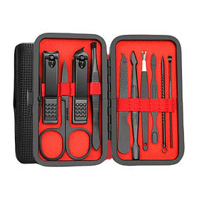 Манікюрний набір RIAS Manicure Suit MS-10-1 10в1 у пеналі Black (3_06047)