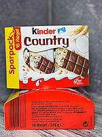 Шоколадные батончики со злаками Kinder Country 16шт с молочным шоколадом коробка 376 г